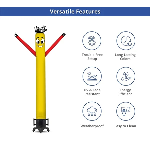 Yellow with Red Arms Inflatable Tube Man with Blower - Yellow with Red Arms Inflatable Tube Man with Blower - Image 2 of 7