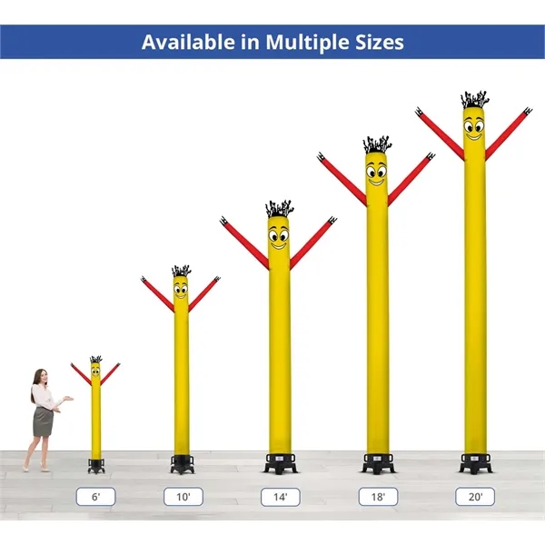 Yellow with Red Arms Inflatable Tube Man with Blower - Yellow with Red Arms Inflatable Tube Man with Blower - Image 3 of 7