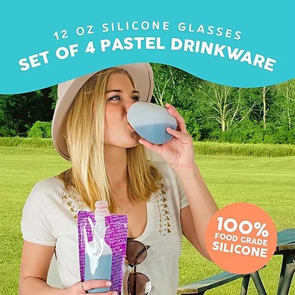 12oz Pastel Silicone Drinkware - 12oz Pastel Silicone Drinkware - Image 3 of 4