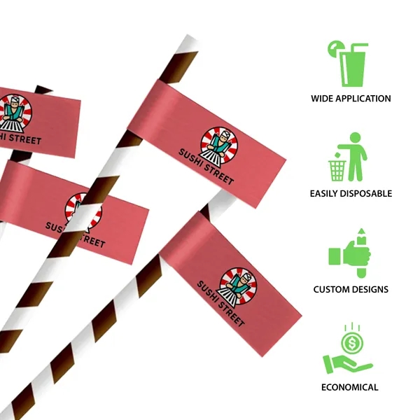 Straw Toothpick Flags Style A - 1" x 1.5" - Straw Toothpick Flags Style A - 1" x 1.5" - Image 3 of 4