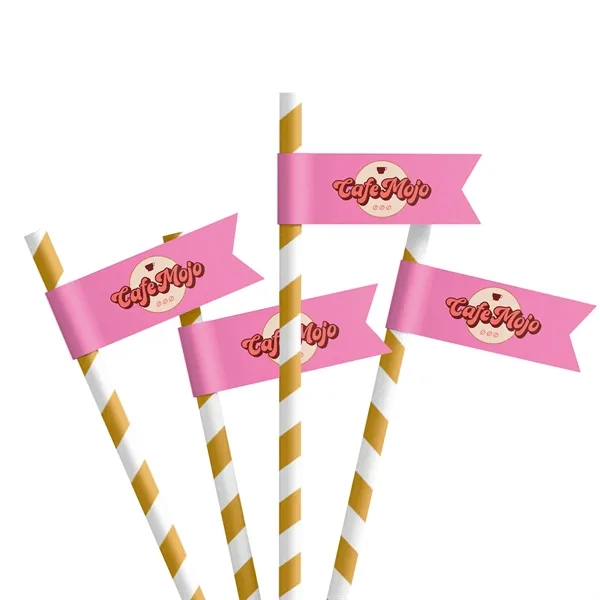 Straw Toothpick Flags Style C - 1.2" x 4.5" - Straw Toothpick Flags Style C - 1.2" x 4.5" - Image 0 of 4