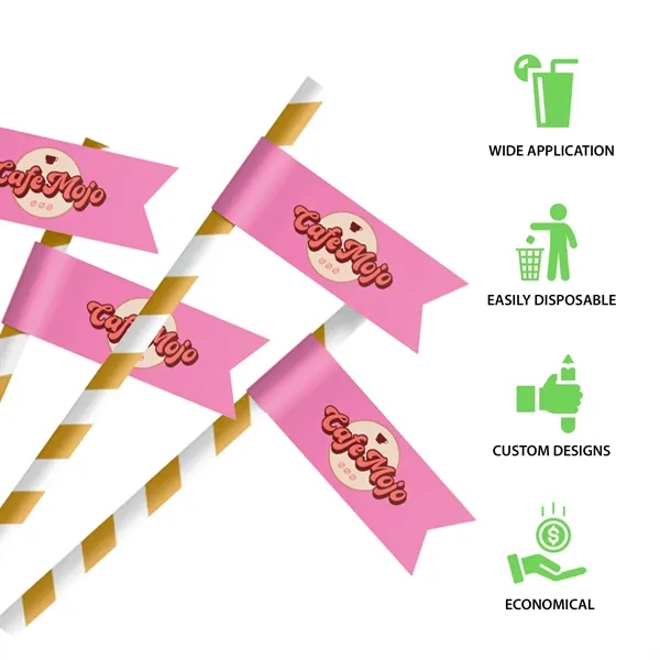 Straw Toothpick Flags Style C - 1.2" x 4.5" - Straw Toothpick Flags Style C - 1.2" x 4.5" - Image 3 of 4
