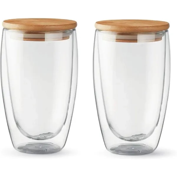 Double Walled Glasses with lid Noble Robust Borosilicate - Double Walled Glasses with lid Noble Robust Borosilicate - Image 0 of 6