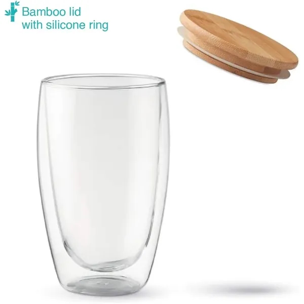 Double Walled Glasses with lid Noble Robust Borosilicate - Double Walled Glasses with lid Noble Robust Borosilicate - Image 1 of 6