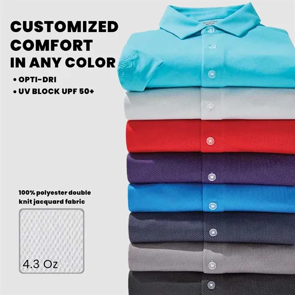 Callaway® Birdseye UPF 50+ Men's Cooling Golf Polo Shirt - Callaway® Birdseye UPF 50+ Men's Cooling Golf Polo Shirt - Image 2 of 11
