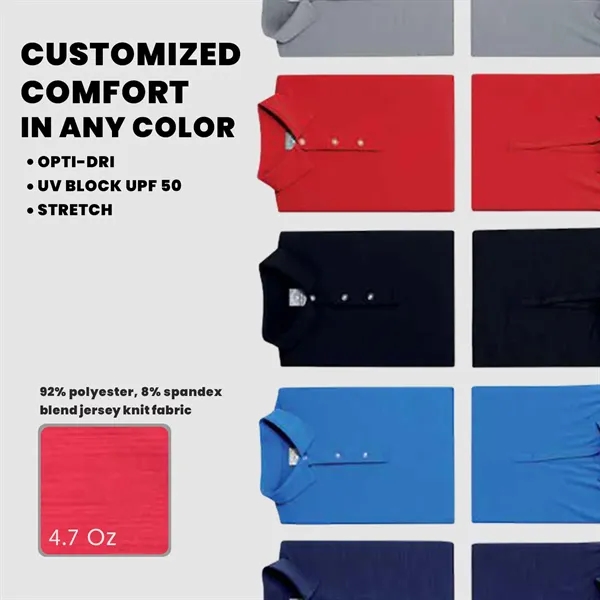 Callaway® Opti-Shield Tonal Performance Men's Polo Shirt - Callaway® Opti-Shield Tonal Performance Men's Polo Shirt - Image 2 of 8