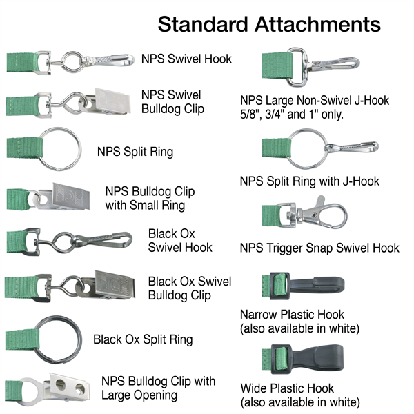 5/8" Custom Silkscreen Lanyards, Flat Ribbed Polyester - 5/8" Custom Silkscreen Lanyards, Flat Ribbed Polyester - Image 4 of 9