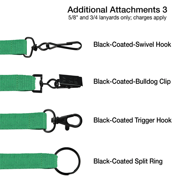 5/8" Custom Silkscreen Lanyards, Flat Ribbed Polyester - 5/8" Custom Silkscreen Lanyards, Flat Ribbed Polyester - Image 7 of 9