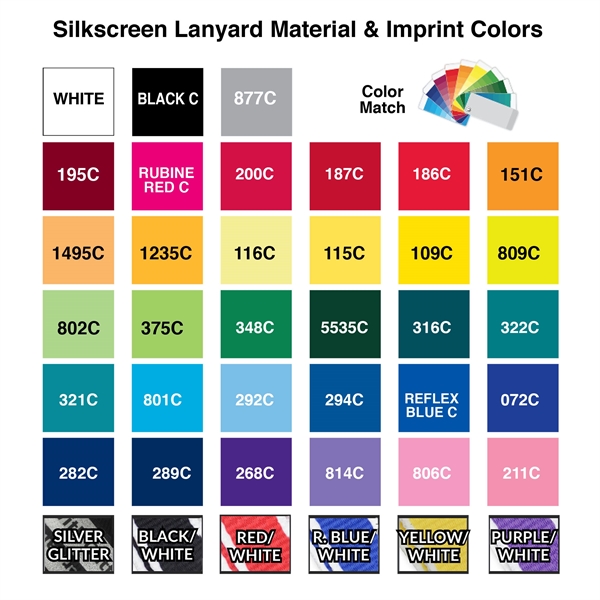 5/8" Custom Silkscreen Lanyards, Flat Ribbed Polyester - 5/8" Custom Silkscreen Lanyards, Flat Ribbed Polyester - Image 3 of 10