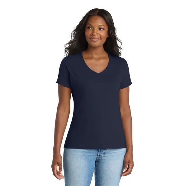Port & Co Women's Performance Blend V-Neck Tee. - Port & Co Women's Performance Blend V-Neck Tee. - Image 5 of 59
