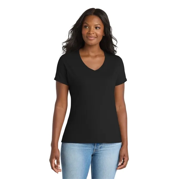 Port & Co Women's Performance Blend V-Neck Tee. - Port & Co Women's Performance Blend V-Neck Tee. - Image 10 of 59