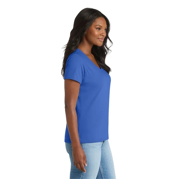 Port & Co Women's Performance Blend V-Neck Tee. - Port & Co Women's Performance Blend V-Neck Tee. - Image 19 of 59