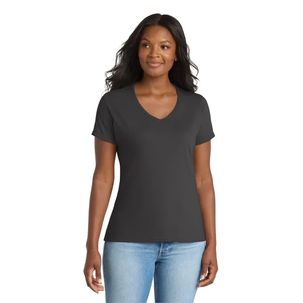 Port & Co Women's Performance Blend V-Neck Tee.