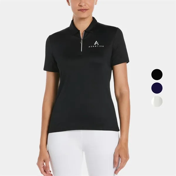 Callaway® Moist Wicking Women's Chev Zipper Polo Shirt - Callaway® Moist Wicking Women's Chev Zipper Polo Shirt - Image 0 of 7