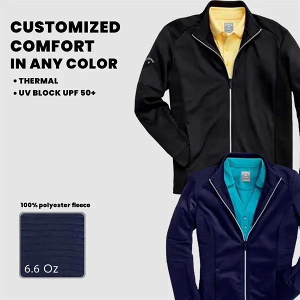 Callaway® Moist Wicking Women's Chev Zipper Polo Shirt - Callaway® Moist Wicking Women's Chev Zipper Polo Shirt - Image 2 of 7