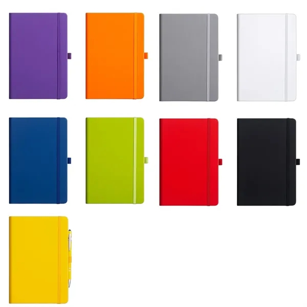 A5 PU Leather Lined Journal Notebook with Pen - A5 PU Leather Lined Journal Notebook with Pen - Image 2 of 7