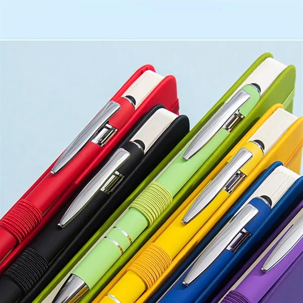 A5 PU Leather Lined Journal Notebook with Pen - A5 PU Leather Lined Journal Notebook with Pen - Image 6 of 7