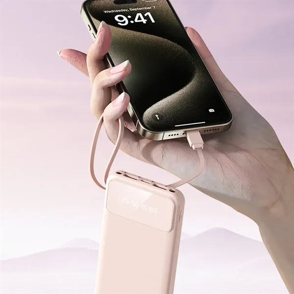 10000mAh Fast Charging Power Bank With Built-In 4 Cables - 10000mAh Fast Charging Power Bank With Built-In 4 Cables - Image 7 of 8