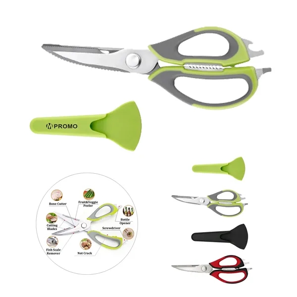 Multi Functional Kitchen Shears Fridge Scissors With Sleeve - Multi Functional Kitchen Shears Fridge Scissors With Sleeve - Image 0 of 2