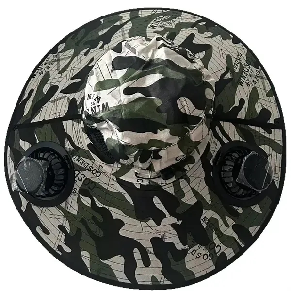 Wide Brim Solar Fan Outdoor Fishing Hat - Wide Brim Solar Fan Outdoor Fishing Hat - Image 3 of 3