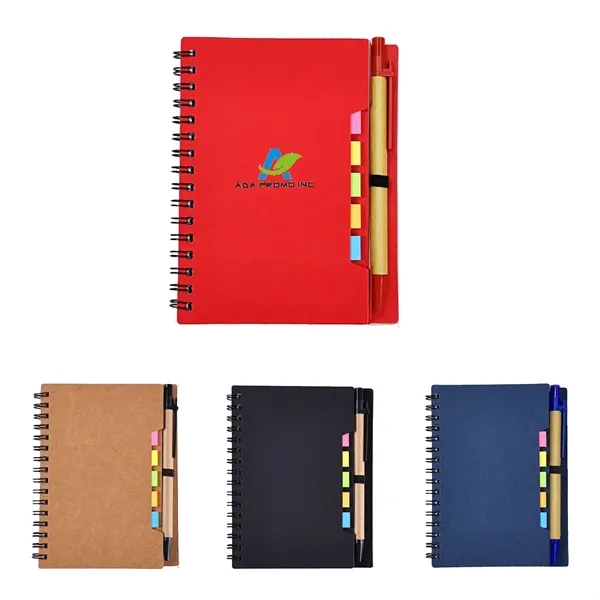 A5 Kraft Paper Cover Pocket  Sticky Notebook - A5 Kraft Paper Cover Pocket  Sticky Notebook - Image 0 of 3