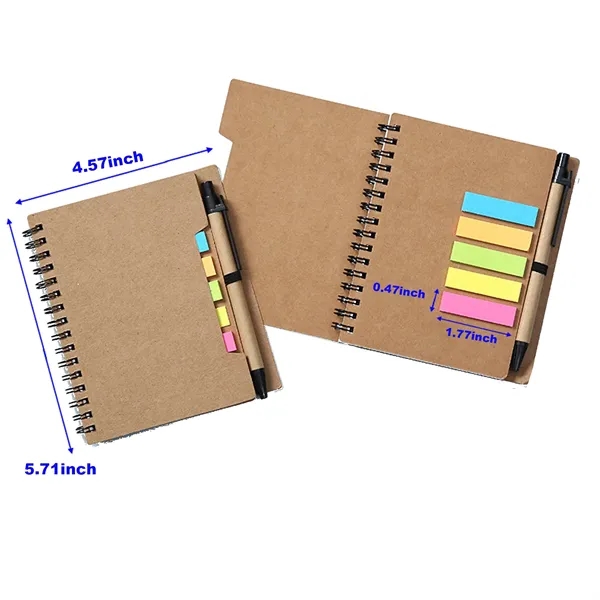 A5 Kraft Paper Cover Pocket  Sticky Notebook - A5 Kraft Paper Cover Pocket  Sticky Notebook - Image 1 of 3
