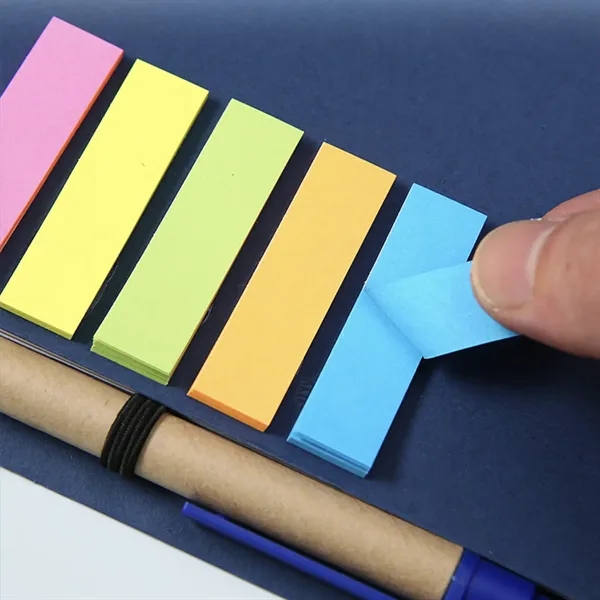 A5 Kraft Paper Cover Pocket  Sticky Notebook - A5 Kraft Paper Cover Pocket  Sticky Notebook - Image 2 of 3