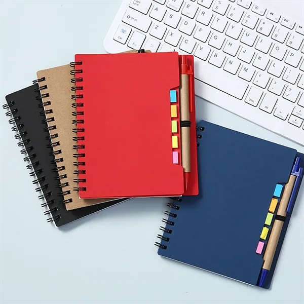 A5 Kraft Paper Cover Pocket  Sticky Notebook - A5 Kraft Paper Cover Pocket  Sticky Notebook - Image 3 of 3