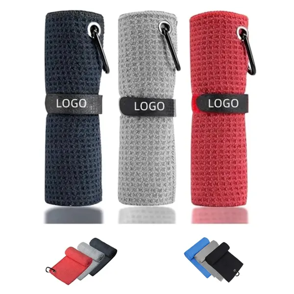 16" Golf Towel Waffle Pattern Cleaner Clip Tournament Swag - 16" Golf Towel Waffle Pattern Cleaner Clip Tournament Swag - Image 0 of 1