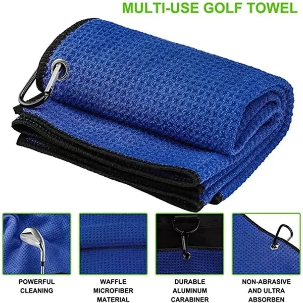 16" Golf Towel Waffle Pattern Cleaner Clip Tournament Swag - 16" Golf Towel Waffle Pattern Cleaner Clip Tournament Swag - Image 1 of 1