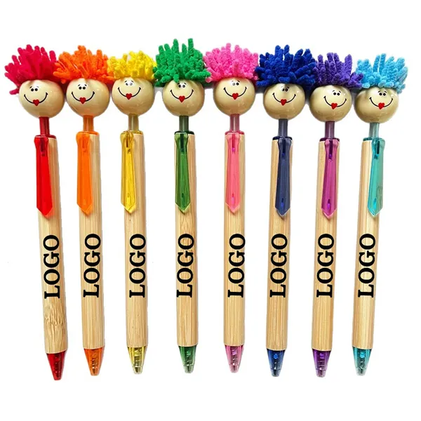 Mop Head Ballpoint Eco-friendly Bamboo Pens - Mop Head Ballpoint Eco-friendly Bamboo Pens - Image 0 of 2