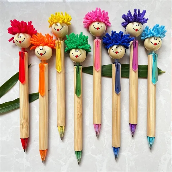 Mop Head Ballpoint Eco-friendly Bamboo Pens - Mop Head Ballpoint Eco-friendly Bamboo Pens - Image 1 of 2