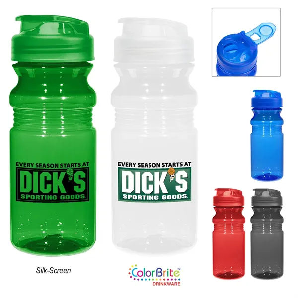 20 Oz. Poly-Clear™ Fitness Bottle With Super Sipper Lid - 20 Oz. Poly-Clear™ Fitness Bottle With Super Sipper Lid - Image 0 of 15