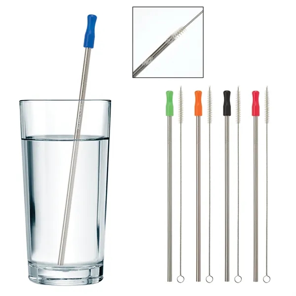 Stainless Steel Straw With Cleaning Brush - Stainless Steel Straw With Cleaning Brush - Image 0 of 11