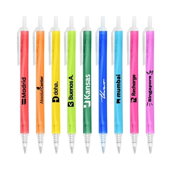 Amber Frosted Translucent Stick Click Pen - Amber Frosted Translucent Stick Click Pen - Image 0 of 20