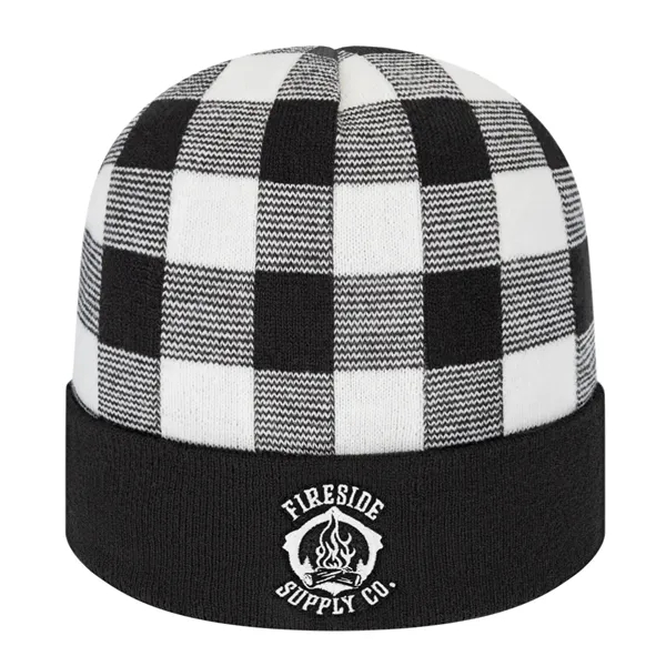Plaid Knit Cap with Cuff - Plaid Knit Cap with Cuff - Image 0 of 8