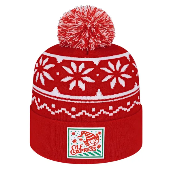 Snowflake Knit Cap With Cuff - Snowflake Knit Cap With Cuff - Image 0 of 6