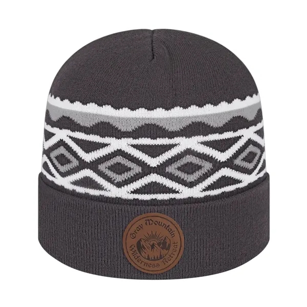 Diamond Pattern Knit Cap with Cuff