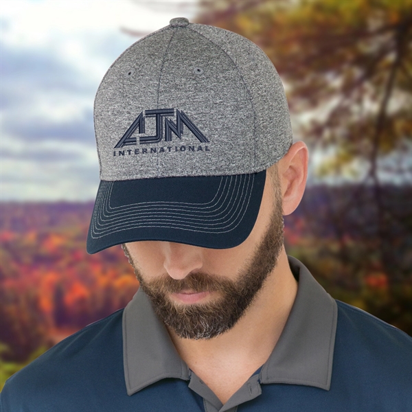 Six Panel Baseball Cap, Polycotton / Polyester Heather - Six Panel Baseball Cap, Polycotton / Polyester Heather - Image 7 of 12