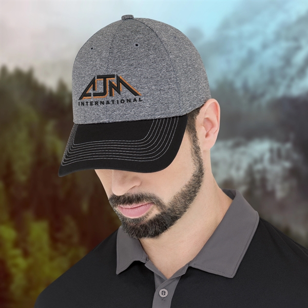 Six Panel Baseball Cap, Polycotton / Polyester Heather - Six Panel Baseball Cap, Polycotton / Polyester Heather - Image 9 of 12