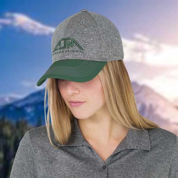 Six Panel Baseball Cap, Polycotton / Polyester Heather - Six Panel Baseball Cap, Polycotton / Polyester Heather - Image 8 of 12