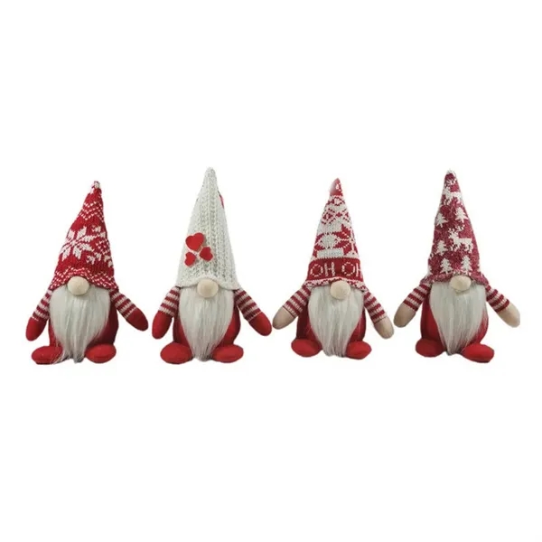 Christmas Knitted Hat Sitting Gnome Decoration - Christmas Knitted Hat Sitting Gnome Decoration - Image 0 of 4
