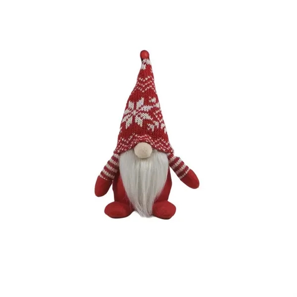 Christmas Knitted Hat Sitting Gnome Decoration - Christmas Knitted Hat Sitting Gnome Decoration - Image 1 of 4