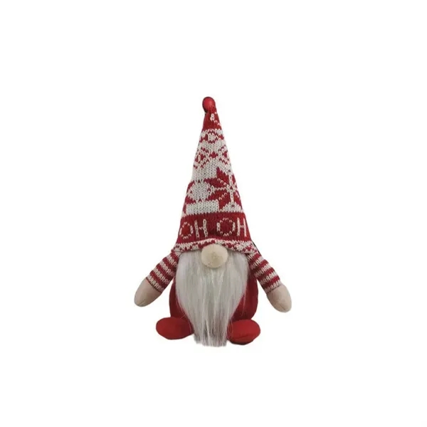 Christmas Knitted Hat Sitting Gnome Decoration - Christmas Knitted Hat Sitting Gnome Decoration - Image 4 of 4