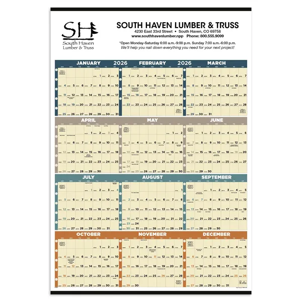 Triumph® Calendars Time Management Span-A-Year (Non-Lamin... - Triumph® Calendars Time Management Span-A-Year (Non-Lamin... - Image 1 of 5