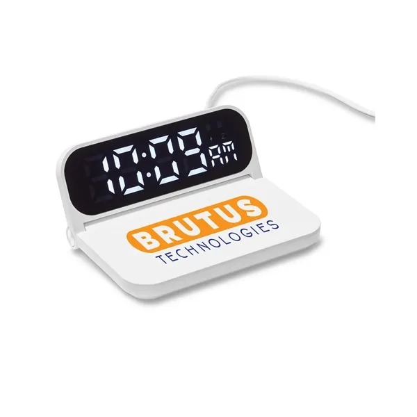 Foldable Alarm Clock & Wireless Charger - Foldable Alarm Clock & Wireless Charger - Image 5 of 7