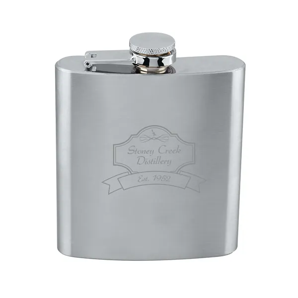 6 oz Stainless Steel Flask - 6 oz Stainless Steel Flask - Image 0 of 3