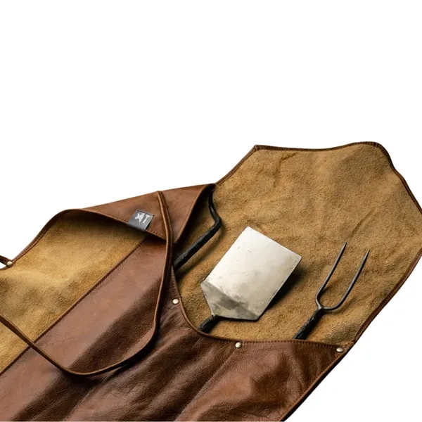 Grilling Tool Gift Set with Leather Roll-Up Pouch - Grilling Tool Gift Set with Leather Roll-Up Pouch - Image 3 of 5