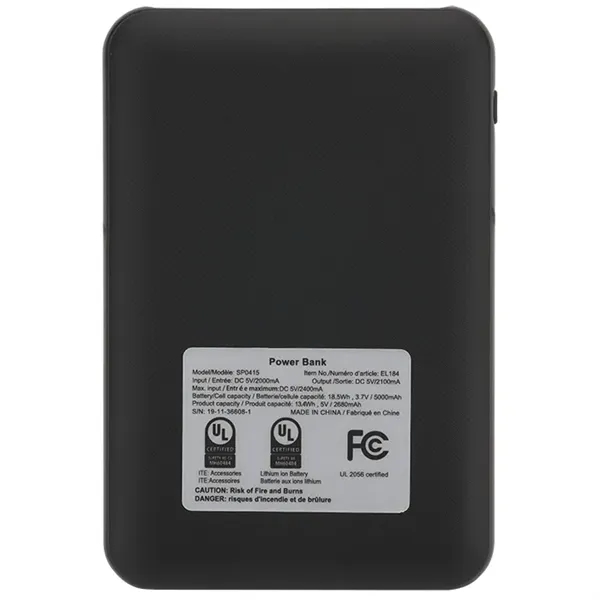 UL Certified Dual Port HD Power Bank - 5000 mAh - UL Certified Dual Port HD Power Bank - 5000 mAh - Image 4 of 14