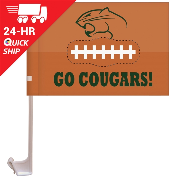 24 - Hour 7.5" X 10.5" Stationary Single Reverse KP Car Flag - 24 - Hour 7.5" X 10.5" Stationary Single Reverse KP Car Flag - Image 0 of 3